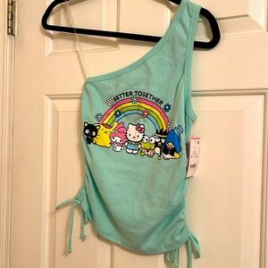 Hello Kitty Kawaii One Shoulder Crop Top 😻💓✨